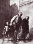  | Honore Daumier
1808 Oder 1810 Marseille - 1879 Valmondois

Wanderartisten, q. J. (130r.)
lavierte Pinselzeichnung; 36,8 x 27,9cm 
Hartford, Kalifornien, Wadsworth Atheneum

