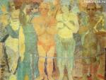  | Gyula Derkovits
1894 Szombathely - 1934 Budapest

Artisten, 1933(145)
01, Tempera, Gold- und Silberpulverfarbe auf Papier;
98 x 105 cm
Budapest, Nationalgalerie

