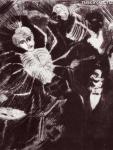  | Otto Dix
1891 Gera-Untermhaus - 1969 Singen|Hohentwiel

Illusionsakt, 1922(164)
(Aus der Mappe Zirkus)
Kaltnadelradierung; 30 x 25.5cm
Berlin (DDR), Staatliche Museen, Kupferstishkabinett
und Sammlung der Zeichnungen
